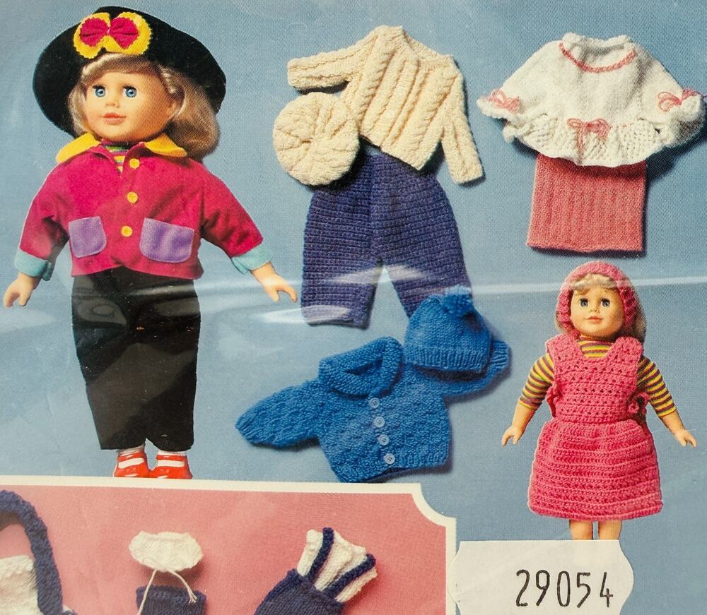 Mary Maxim Knit & Crochet Doll Wardrobe Kit #29054 Clothes Outfit 18" NOS Sealed